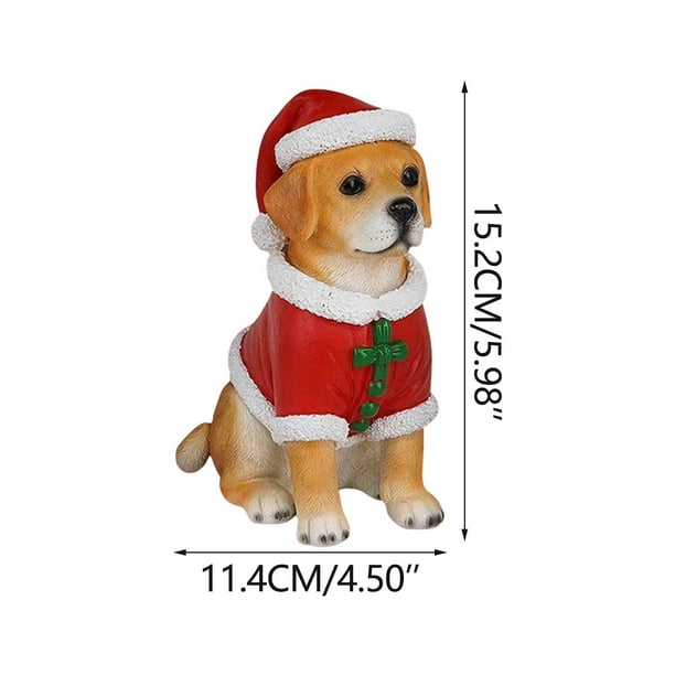 Perro Regalos de Navidad Sombrero de Navidad Lindo Perro Figurina - Cocker Spaniel Bichon Labrador Decoración Perro Sombrero de Navidad