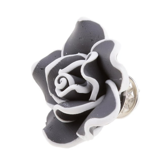 Mujeres Hombres Flor Broche De Solapa Insignia Pin De Lazo De De Bodas Accesorio gris Salvador broche de la flor de la boda