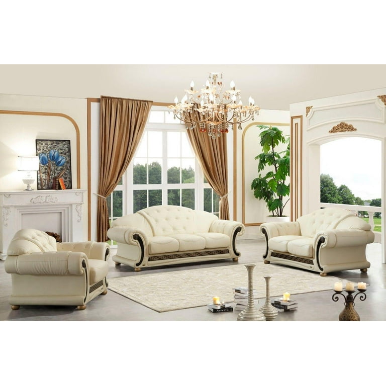 Ivory sale leather loveseat