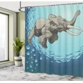 thumbnail image 5 of Ambesonne Animal Shower Curtain, in Tropic Ocean, 69"Wx84"L, Slate Blue Turquoise, 5 of 5
