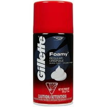 Gillette Foamy Shaving Cream, Regular, 11 oz Each