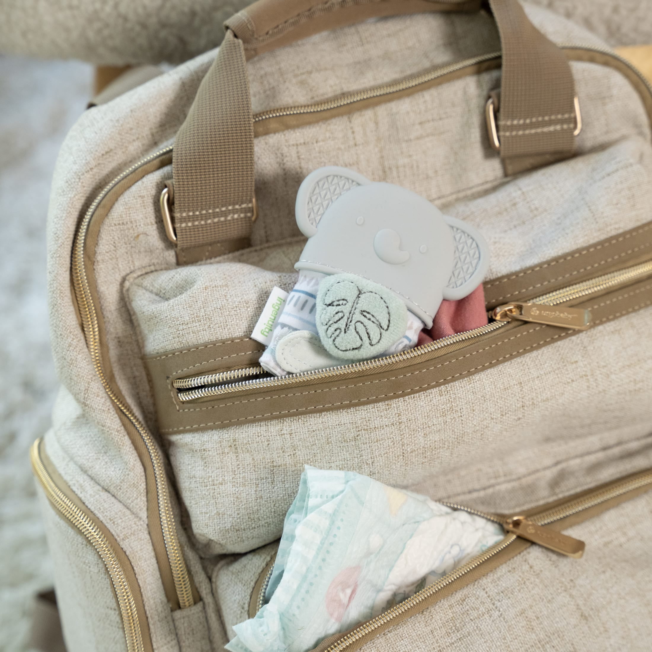 Ingenuity Teething Mitt & Rattle, For Ages 3 Months & Up -  Van