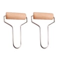 thumbnail image 1 of CIMAXIC 2 Pcs Outil de Roulement en Argile Bois Poignée Durable Rouleau en Argile Polymère Outil de Estampage, 5.51"X3.35"X1.1", 1 of 4