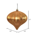 thumbnail image 2 of Vickerman 5.7" Antique Gold Matte Onion Christmas Ornament, UV treated, Set of 3, 2 of 5