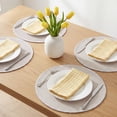 thumbnail image 2 of Unique Bargains Rustic Round Placemats 6Pcs Woven Placemats White 15x15inch, 2 of 6