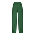thumbnail image 3 of Women Sweatpants Pants High Waisted Sweatpants with Pockets and Drawstring Wide Leg Cargo Trousers Baggy Jogging Joggers Solid Colour Workout Tracksuit Bottoms Casual Lounge Active Pants, 3 of 7
