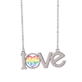 thumbnail image 1 of Rainbow Modelling Heart LGBT Love Necklace Pendant Charm Jewelry, 1 of 3