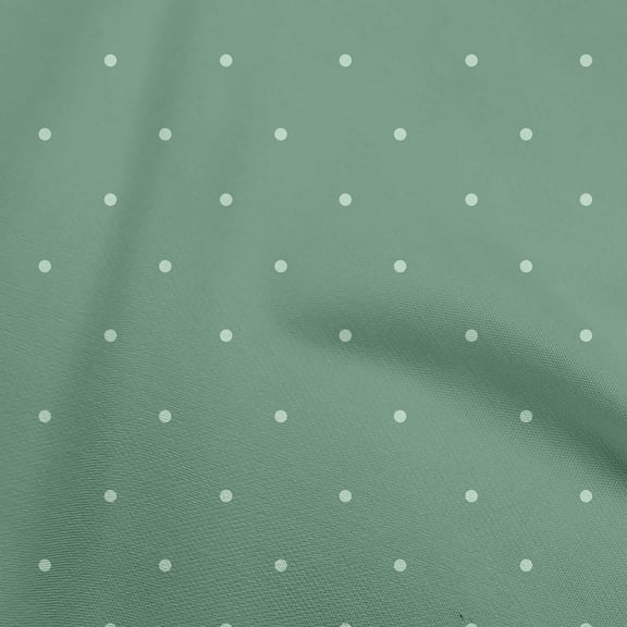 oneOone Polyester Spandex Dusty Teal Green Fabric Polka Dot Sewing Craft Projects Fabric Prints By Yard 56 Inch Wide