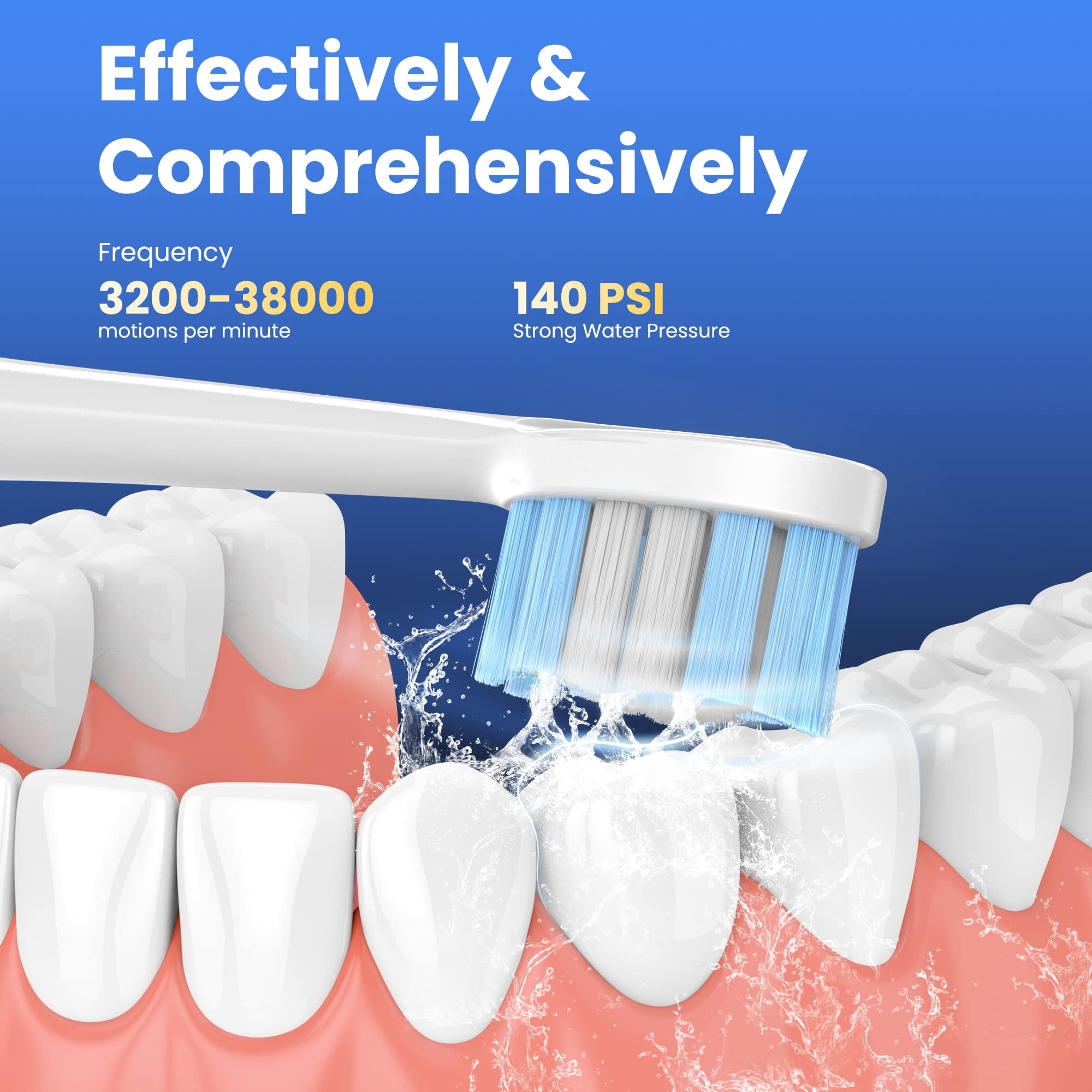 3 in 1 Electric Toothbrush with Water Flosser, Water Dental Flosser & Tooth Brush Combo, Teeth Irrigator Cleaning Kit with 4 Modes, Portable Electric Toothbrush for Travel Home