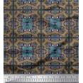 thumbnail image 1 of Soimoi Velvet Fabric Check & Paisley Patchwork Printed Fabric 1 Yard 58 Inch Wide, 1 of 1