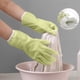 thumbnail image 4 of Guantes de lavavajillas forrados de terciopelo - PVC engrosado, resistentes al agua y al calor • Protección contra el frío • Material impermeable • Verde/blanco 30x8cm • Diseño de dobladillo, 4 of 7