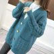 thumbnail image 1 of Nuevo cárdigan de punto de otoño e invierno para mujer, estilo coreano suelto, retorcido, versátil, color sólido, estilo perezoso, tendencia de abrigo de suéter muy de hadas, 1 of 5