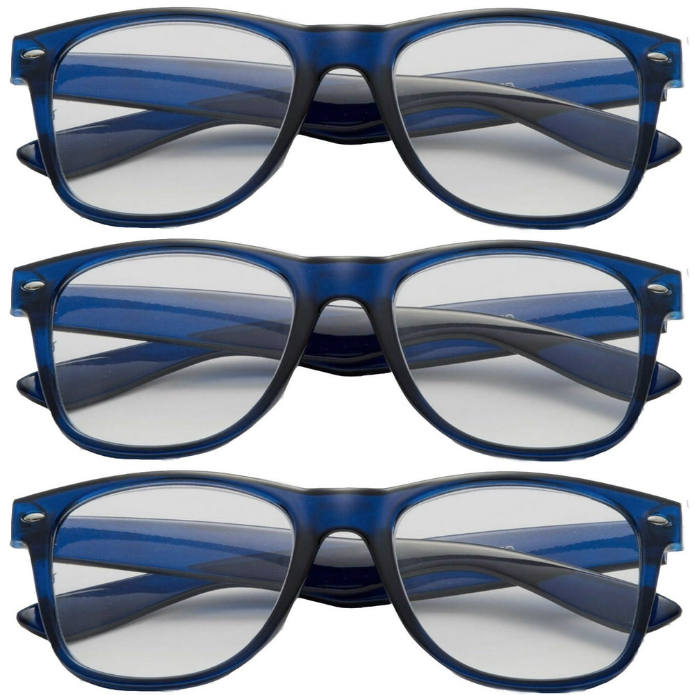 3 Pairs Women S Reading Glasses Oversized Frame Fashion Reading Glasses Dark Blue 2 75