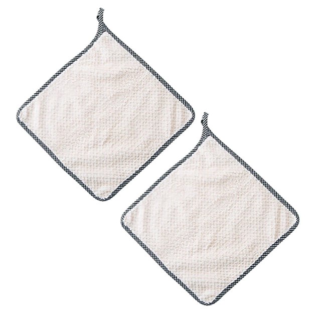 Oleegame 2PC Ten Dollar Items Non-stick Oil Hand Towel Rags Can Be Hung Rags Kitchen Rags Lazy Rags White
