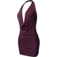 thumbnail image 2 of FashionOutfit Women's Sexy Halter Neck Ruched Bodycon Backless Party Cocktail Mini Dress, 2 of 5