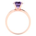 thumbnail image 4 of 2 ctw Solitaire Anniversary Ring for Women | Round Cut Simulated Alexandrite | Hyperallergenic Solid 14K Rose Gold, 4 of 5