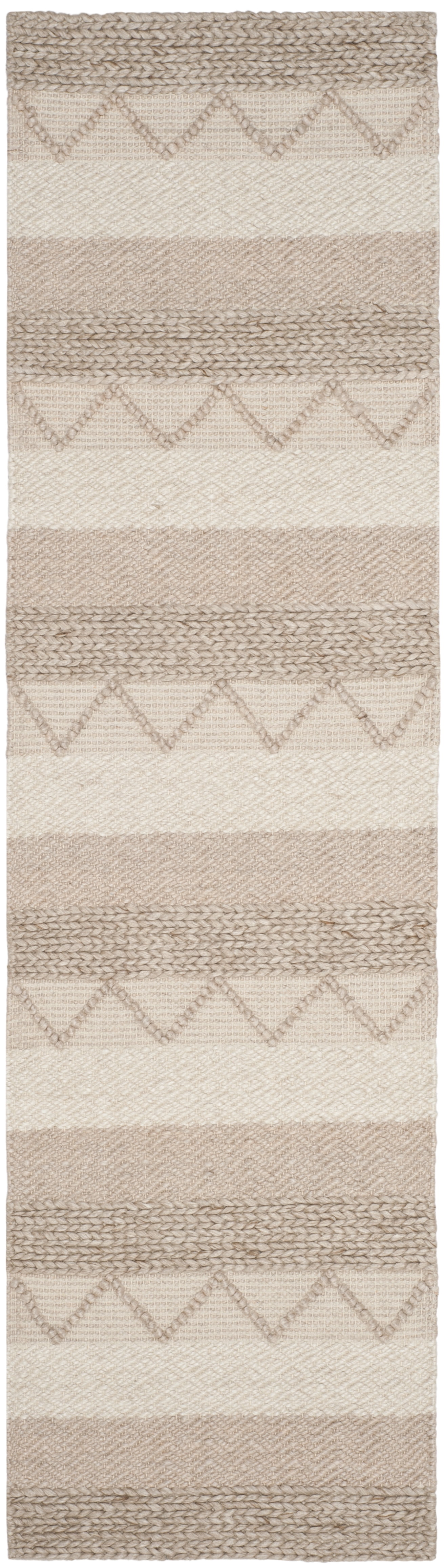 SAFAVIEH Natura Dahila Geometric Braided Wool Runner Rug, Beige, 2'3" x 6'