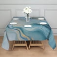 thumbnail image 3 of Blue Marble Gold Wave Pattern Square Tablecloth,Waterproof Square Table Cover,Wipeable Spillproof Washable Table Cover for Home Kitchen Party Decor 52"x52"(132x132cm), 3 of 6