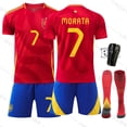 thumbnail image 1 of 2024 New European Cup Spain Home Football Jersey #7 MORATA Football Kit, 1 of 2