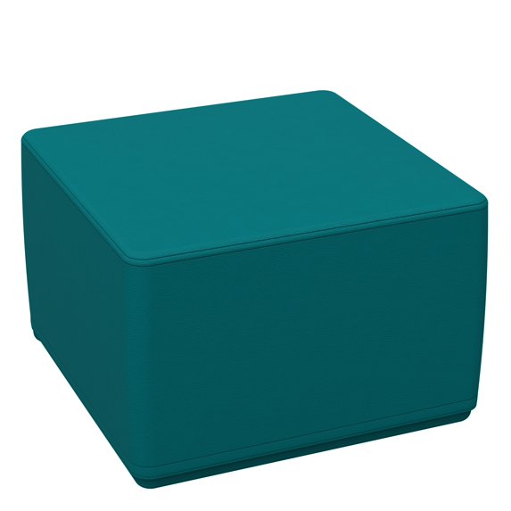 SoftZone® 18in Cube Ottoman Junior - Seafoam