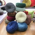 thumbnail image 3 of ShengRui Round Throw Pillow Velvet Home Decoration Pleated Cushion for Couch Chair Bed Car Emerald Green, 3 of 8