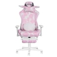 thumbnail image 5 of Techni Sport Pink Cow Print Gaming Chair w/ Footrest, Lumbar Support, Recline & 300 lb Capacity, 5 of 12