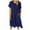 Navy, variant on Patlollav Womens Dresses Solid Short Sleeve Pocket Retro Long Dress