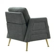 thumbnail image 3 of Single Sofa Chair, Upholstered Tufted Accent Chair with Golden Metal Legs, Comfy Armchair Club Chair Reading Chair with Paded Seat, Modern Leisure Chair for Living Room Bedroom Aparement, Gray, 3 of 7