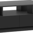 thumbnail image 4 of DEXTRUS High Gloss LED Coffee Table with Storage, Modern Center Table with Drawers & Display Shelves for Living Room, Black, 4 of 6