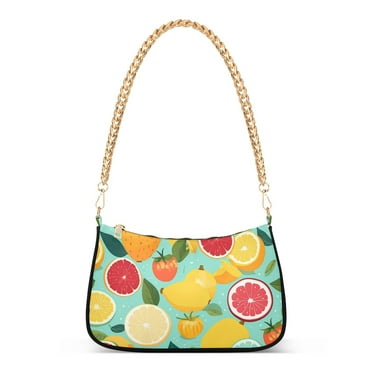 Grapefruits Pears LemonsWomen Small Shoulder Bag Crossbody Tote Hobo Bags Purse Clutch Handbags with Chain Strap for Women