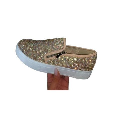 

Rotosw Women s Fashion Casual Shoes Loafers Rhinestone Flat