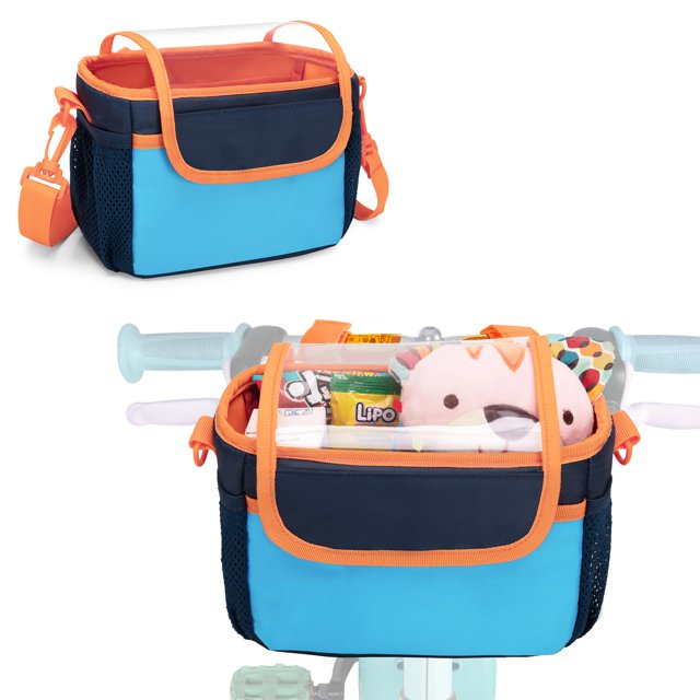 Cesta de bicicleta para niños GRAOSO azul, 20 x 10 x 15 cm, resistente al agua