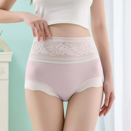Women s Underwear Microfiber Lace Sexy Triangle Breathable High-Waisted Tummy- Large Size Comfortable -Hugging Panties Invisibles Cotton Brief