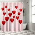 thumbnail image 3 of Valentine''s Day Shower Curtain Set, Love Heart Bath Shower Curtain with Hooks Waterproof Fabric Shower Curtains for Bathroom Romantic Valentines Holiday Decorations Red Pink Romantic 72x84 Inch, 3 of 5