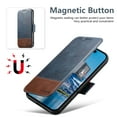 thumbnail image 5 of ELEHOLD Case for iPhone 16 Plus, Magnetic Leather Wallet Phone Case with Stand,Blue, 5 of 6