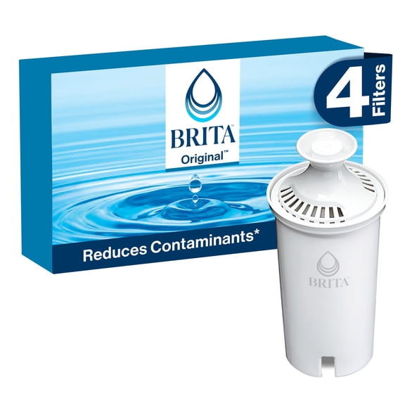 Brita Standard Pitcher and Dispenser Replacement Water Filters, White, 4 count