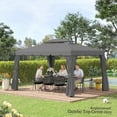 thumbnail image 6 of Outsunny 13' x 10' Gazebo Replacement Canopy, Gazebo Top Cover for 01-0870, 84C-101, 84C-144 with Double Vented Roof (TOP ONLY), Light Gray, 6 of 9