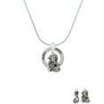 thumbnail image 2 of Delight Jewelry Silvertone Dragon with AB Crystal Eyes & Clear Ball Hero Ring Charm Necklace, 18", 2 of 4