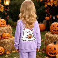 thumbnail image 5 of KPOPLK Toddler Halloween Shirts Baby Boy Girls Pumpkin Tshirts Kids Fall Long Sleeve Tee Tops Children Gift(7-8 Years,Purple), 5 of 8