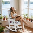 thumbnail image 6 of FUNDAZE Outdoor Chair Cushion, 47"L x 19.9"W 1 Piece Cushion W/ Ties for Indoor Outdoor Rocker Chairs, Flower, 6 of 7