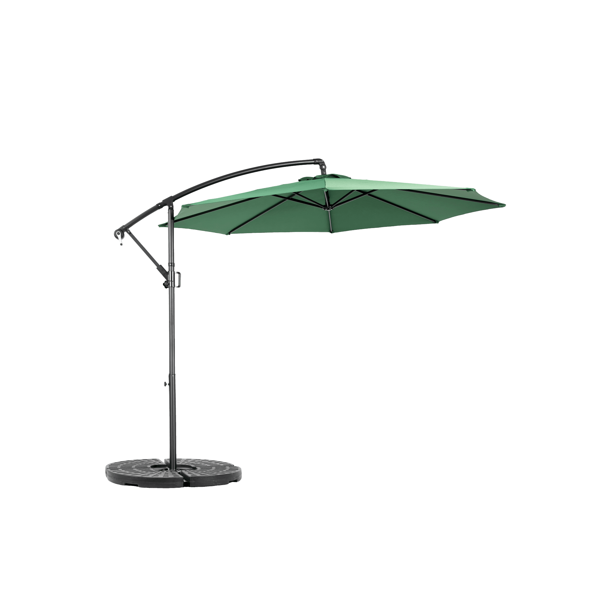 Leumius 10ft Outdoor Patio Umbrella,Outdoor Offset Cantilever Umbrella with 8 Sturdy Ribs and Easy Tilt Adjustment,Patio Market Umbrella for Pool Deck Porch Backyard Garden,Dark Green(No Base)