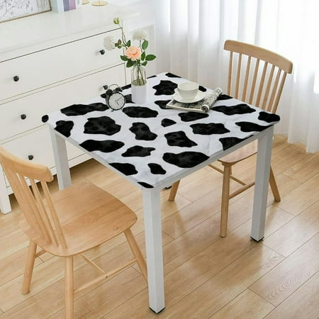 BANET Tablecloth Table Cloths for Parties Tablecloth Party Supplies Rectangular Table Cover for Farm Animal Birthday, Black and White white