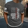 thumbnail image 2 of Charmgo Mens Shirts, Clearance Items, Men's Independence Day Flag Print Leisure Sports Comfortable Breathable Crew Neck Short Sleeve T Shirt Golf Shirts for Men, Polo Shirts for Men Grey, 2 of 4