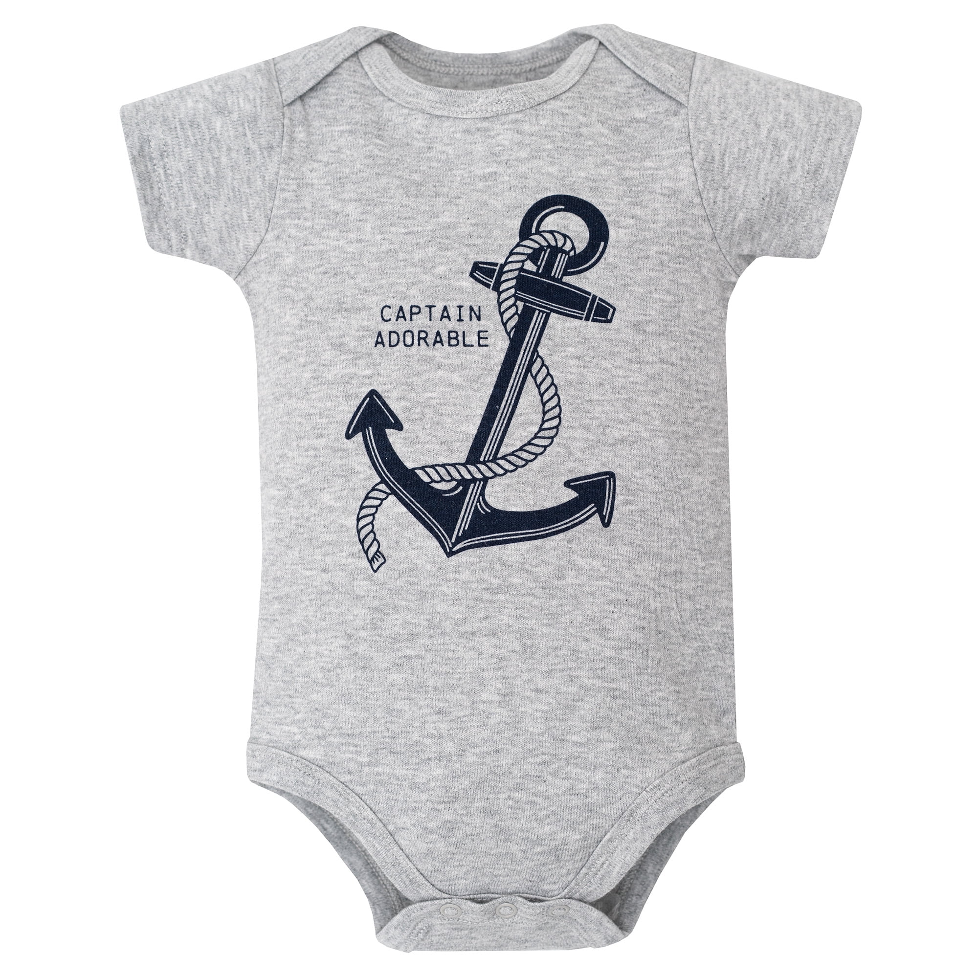 Hudson Baby Infant Boys Cotton Bodysuits 5-Pack, Nautical Anchor, 3-6 Months
