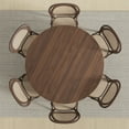 thumbnail image 4 of MAYEERTY Wood Round Dining Table, Farmhouse Dining Table with Rattan Legs, 52"x52"x30", Walnut, 4 of 8