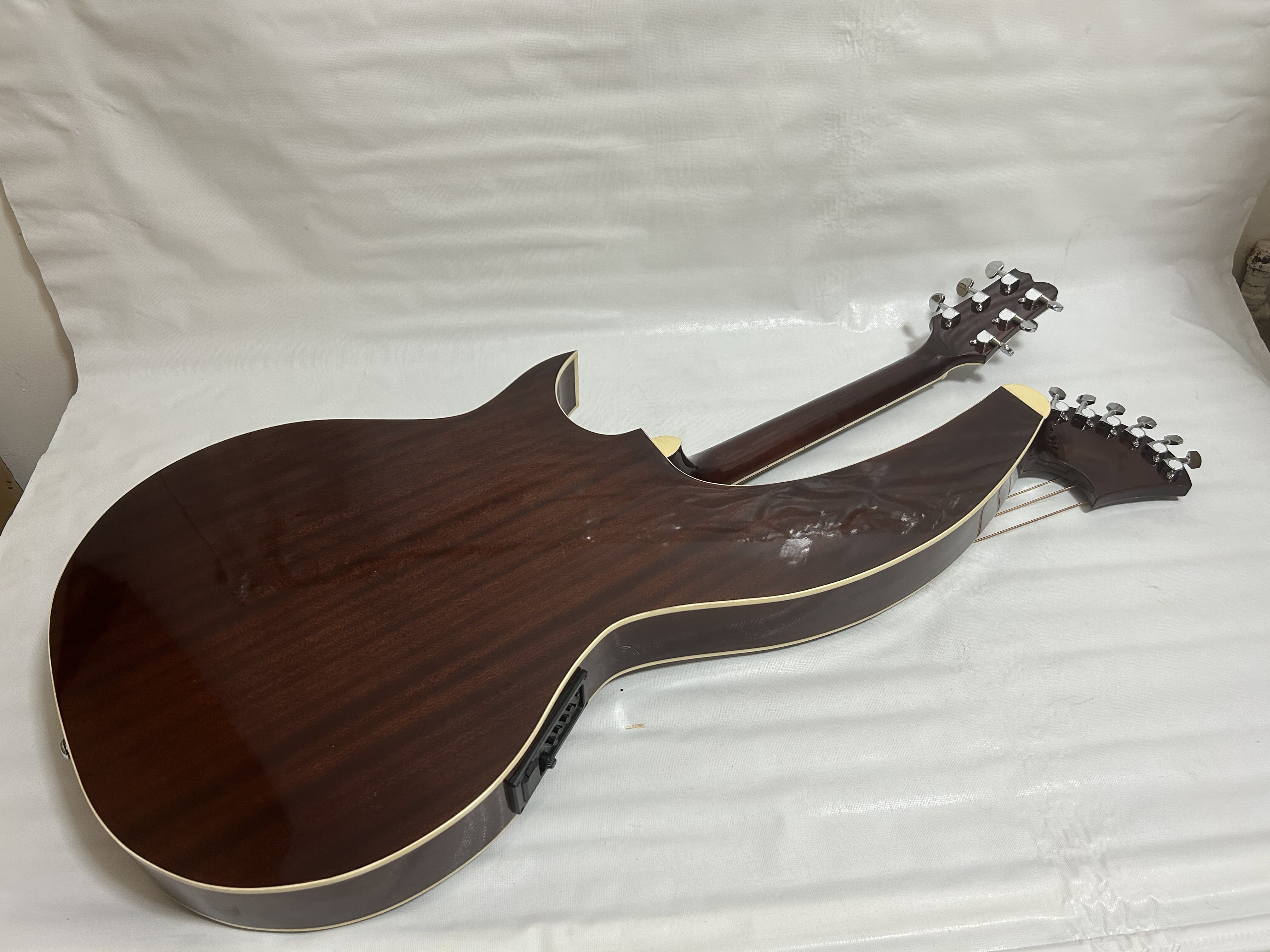 Ktone 6/8-String Right-Handed 41 in Acoustic-Electric Double Neck Harp Guitar