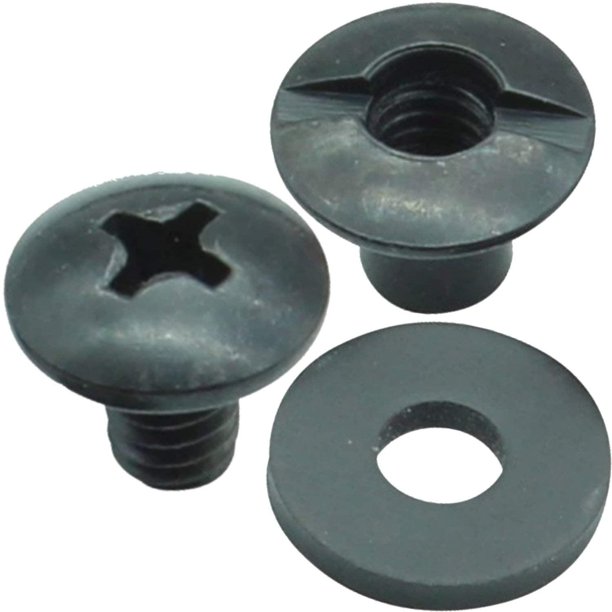Tornillo negro Chicago – Kit de encuadernación de poste 1/8, 1/4, 3/8, 1/2 abierto ranurado trasero