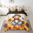 thumbnail image 2 of Erosebridal Ensembles de Literie Épouvantail Citrouille Format Simple, Ensembles de Douillette Tournesol de Récolte d'Automne avec Draps, Décor de Chambre de Festival, Réversible, 7 Pcs, 2 of 5