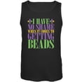 thumbnail image 1 of Mardi Gras No Shame Getting Beads Black Adult Tank Top, 1 of 1
