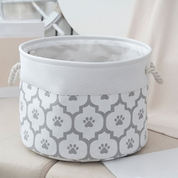 Cesta de tela plegable | Organizador de tela gris para el hogar, ropa y juguetes | Contenedor plegable de 35 x 25 cm con asas
